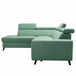 Loftscape Canapé d’angle Cadima I - Microfibre - Microfibre Enza: Vert menthe - Méridienne longue à gauche (vue de face) - Avec fonction couchage -loftscape Boutique 1000266891 210527 11203001490 DETAILS P000000001000266891