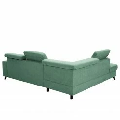 Loftscape Canapé d’angle Cadima I - Microfibre - Microfibre Enza: Vert menthe - Méridienne longue à gauche (vue de face) - Avec fonction couchage -loftscape Boutique 1000266891 210527 11203001491 DETAILS P000000001000266891