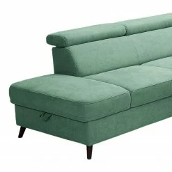 Loftscape Canapé d’angle Cadima I - Microfibre - Microfibre Enza: Vert menthe - Méridienne longue à gauche (vue de face) - Avec fonction couchage -loftscape Boutique 1000266891 210527 11203001494 DETAILS P000000001000266891