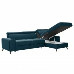 Loftscape Canapé d’angle Cadima II - Tissu - Tissu Cavo: Bleu marine - Méridienne courte à droite (vue de face) - Avec fonction couchage -loftscape Boutique 1000266893 210527 11203201514 DETAILS P000000001000266893