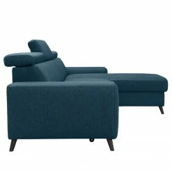 Loftscape Canapé d’angle Cadima II - Tissu - Tissu Cavo: Bleu marine - Méridienne courte à droite (vue de face) - Avec fonction couchage -loftscape Boutique 1000266893 210527 11203201516 DETAILS P000000001000266893