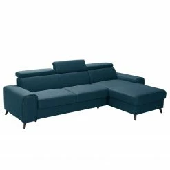 Loftscape Canapé d’angle Cadima II - Tissu - Tissu Cavo: Bleu marine - Méridienne courte à droite (vue de face) - Avec fonction couchage -loftscape Boutique 1000266893 210527 11203201518 DETAILS P000000001000266893