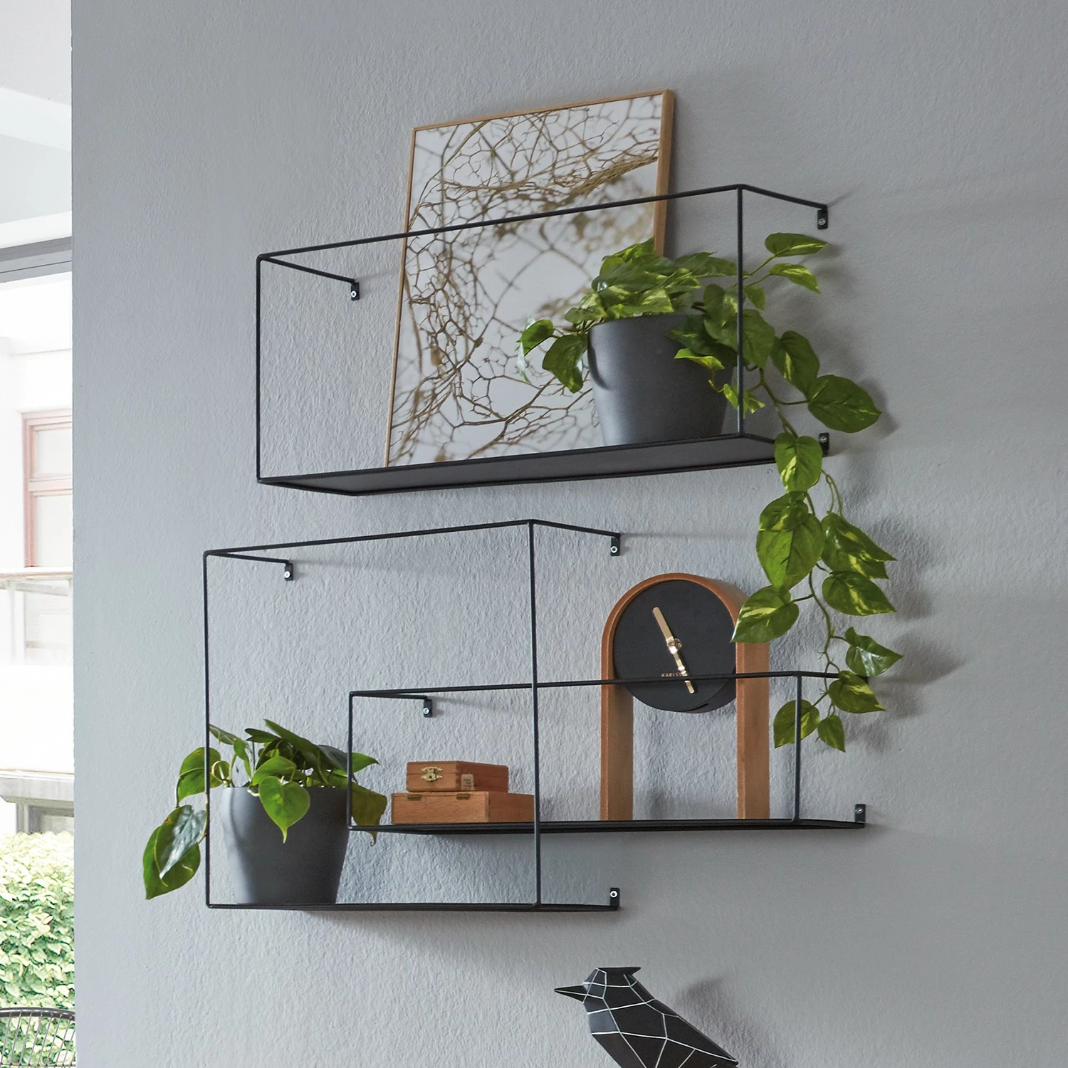 Loftscape Étagères murales Kekova (3 éléments) - Métal - Noir 4 Loftscape Étagères murales Kekova (3 éléments) - Métal - Noir – Image 2