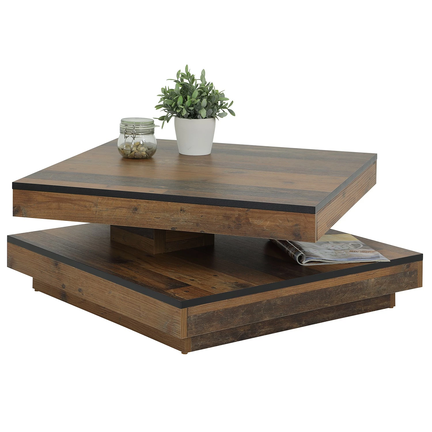 Loftscape Table basse Cutato - Imitation bois ancien 4 Loftscape Table basse Cutato - Imitation bois ancien – Image 2