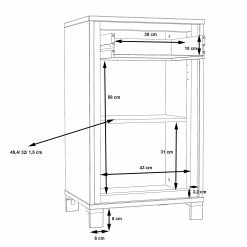 Red Living Commode Egan III - Imitation chêne artisan / Imitation chêne noir -loftscape Boutique 1000270212 210609 06153800028 SKETCH DETAILS P000000001000270212 sketch