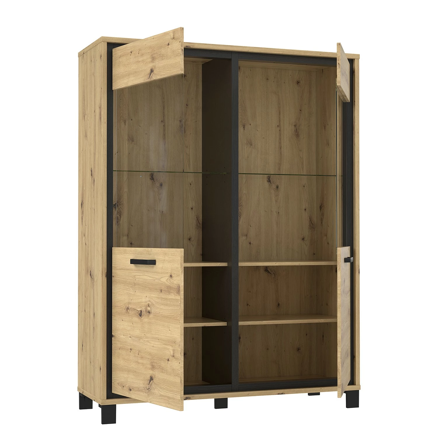 Red Living Vitrine Egan I - Imitation chêne artisan / Imitation chêne noir 6 Red Living Vitrine Egan I - Imitation chêne artisan / Imitation chêne noir – Image 4