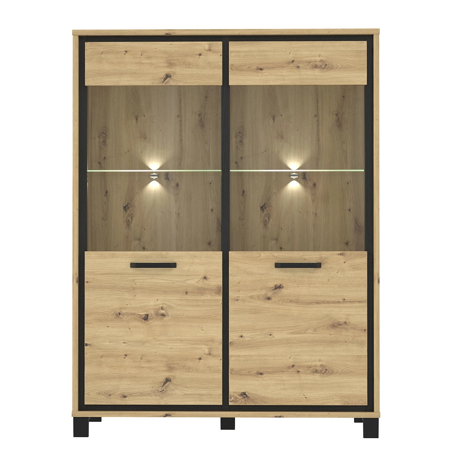 Red Living Vitrine Egan I - Imitation chêne artisan / Imitation chêne noir 7 Red Living Vitrine Egan I - Imitation chêne artisan / Imitation chêne noir – Image 5