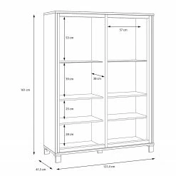 Red Living Vitrine Egan I - Imitation chêne artisan / Imitation chêne noir 18 Red Living Vitrine Egan I - Imitation chêne artisan / Imitation chêne noir -loftscape Boutique 1000270227 210609 06155400113 SKETCH DETAILS P000000001000270227 sketch