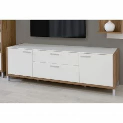 Norrwood Meuble TV Boyd I - Blanc / Imitation chêne 11 Norrwood Meuble TV Boyd I - Blanc / Imitation chêne -loftscape Boutique 1000270231 210609 06155600142 MOOD DETAILS P000000001000270231 mood