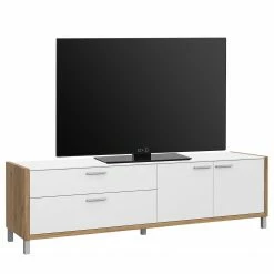 Norrwood Meuble TV Boyd II - Blanc / Imitation chêne