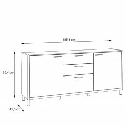 Norrwood Buffet Boyd I - Blanc / Imitation chêne 15 Norrwood Buffet Boyd I - Blanc / Imitation chêne -loftscape Boutique 1000270252 210609 06160300254 SKETCH DETAILS P000000001000270252 sketch