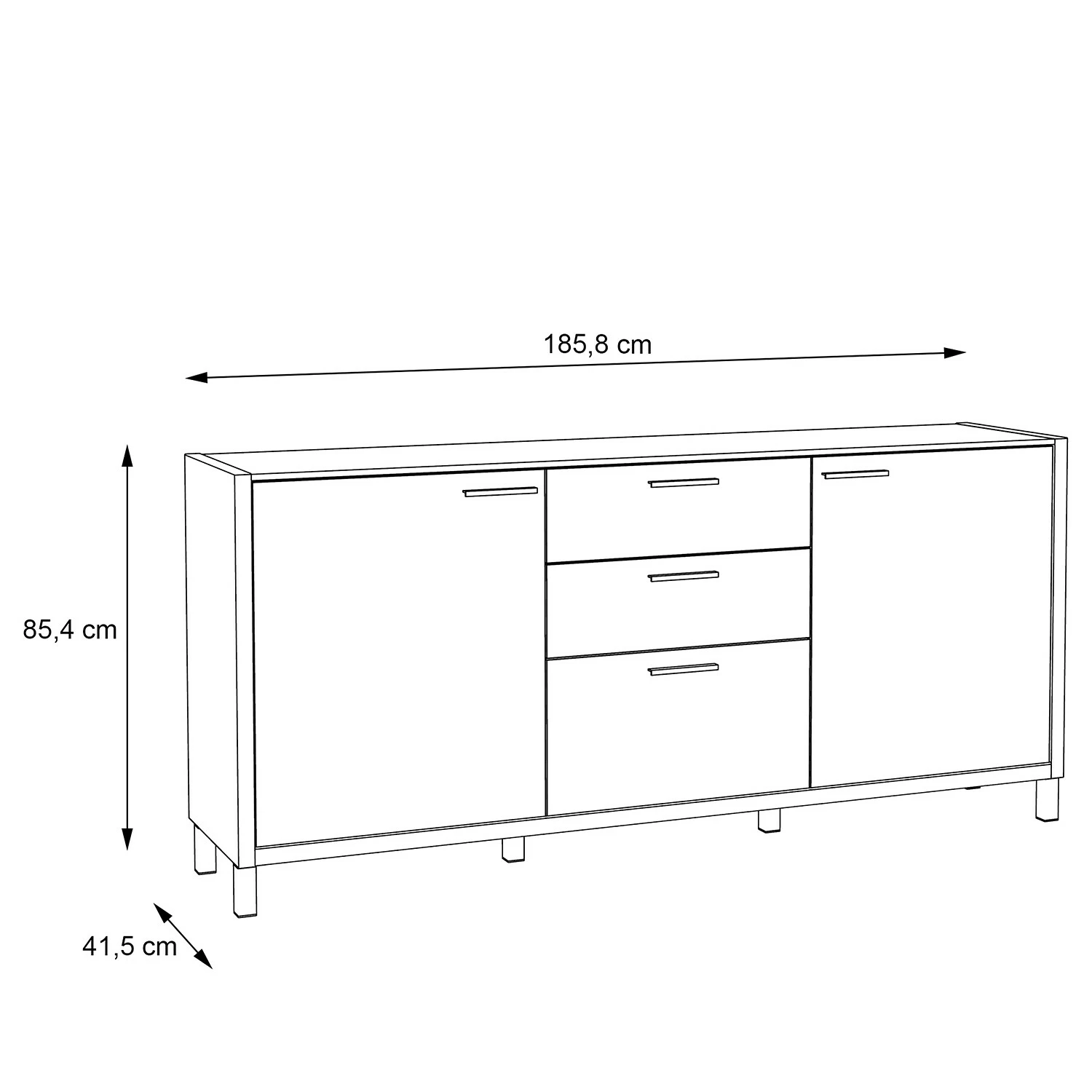 Norrwood Buffet Boyd I - Blanc / Imitation chêne 8 Norrwood Buffet Boyd I - Blanc / Imitation chêne – Image 6