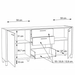 Norrwood Buffet Boyd I - Blanc / Imitation chêne 16 Norrwood Buffet Boyd I - Blanc / Imitation chêne -loftscape Boutique 1000270252 210609 06160300255 SKETCH DETAILS P000000001000270252 sketch