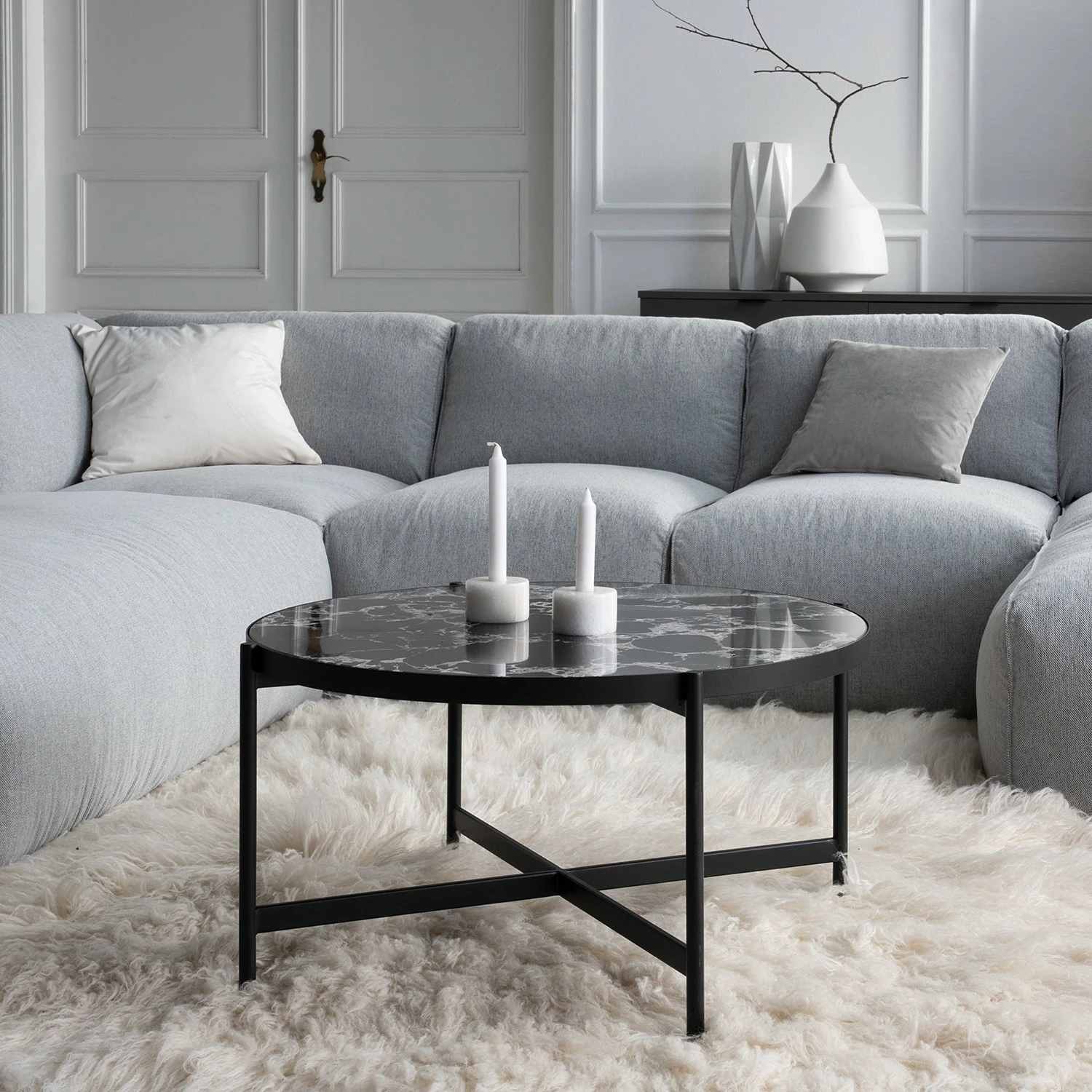 Studio Copenhagen Table basse Abee - Imitation marbre noir / Noir 4 Studio Copenhagen Table basse Abee - Imitation marbre noir / Noir – Image 2