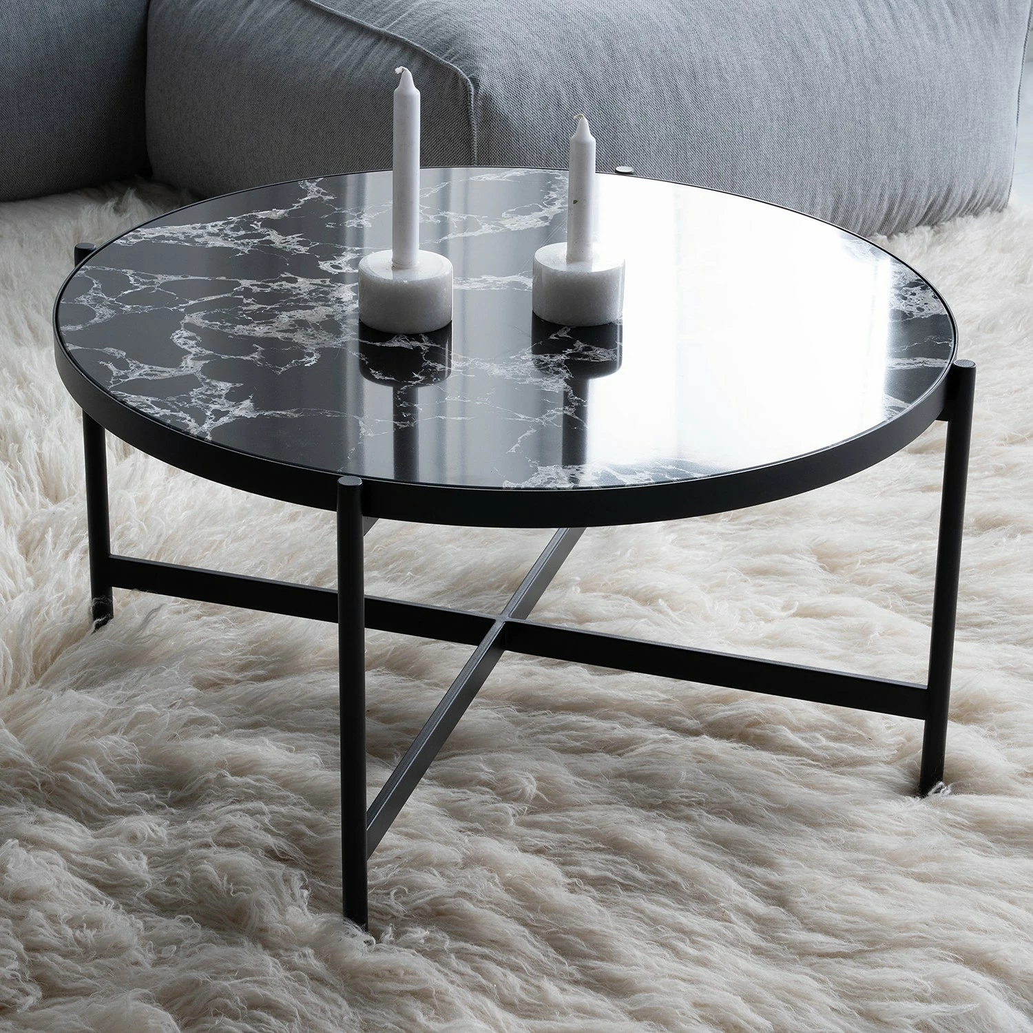 Studio Copenhagen Table basse Abee - Imitation marbre noir / Noir 5 Studio Copenhagen Table basse Abee - Imitation marbre noir / Noir – Image 3