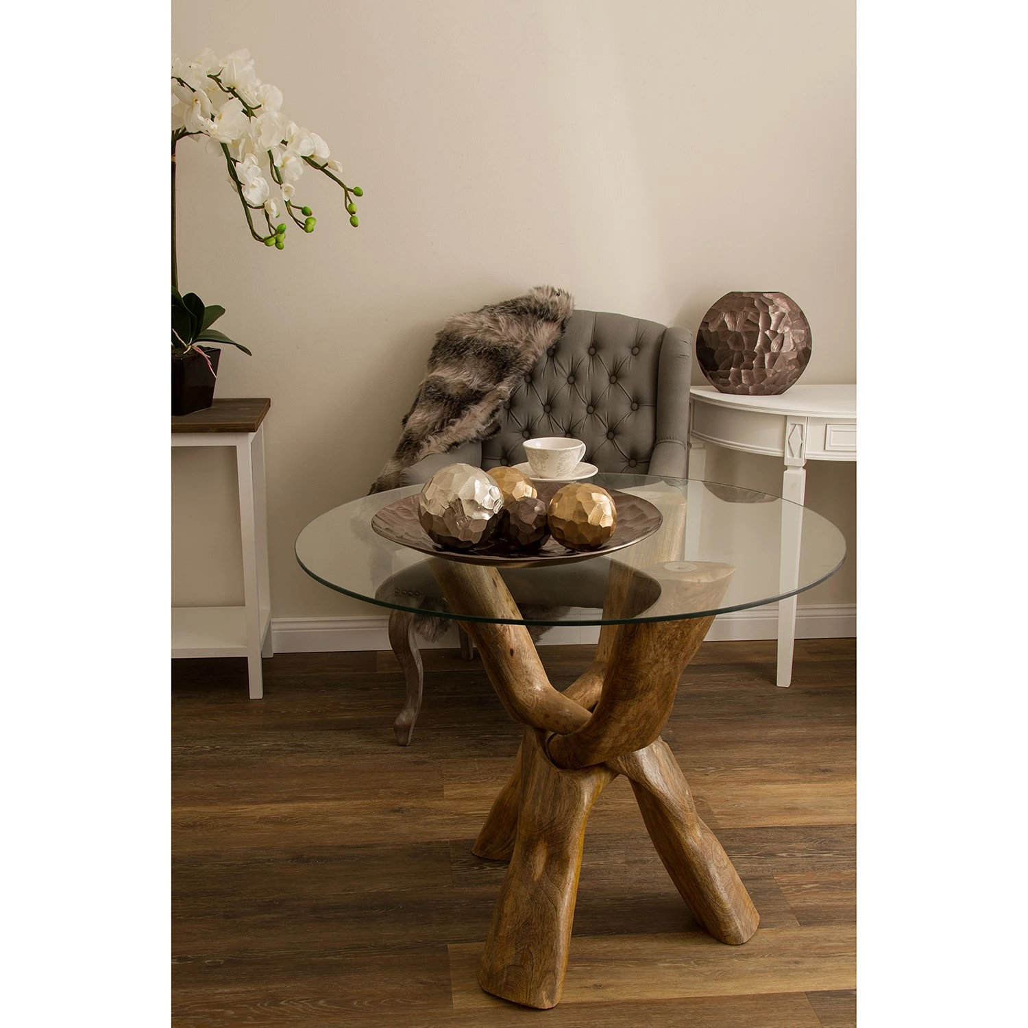 Ridgevalley Table basse Sandy - Manguier massif / Verre - Marron 4 Ridgevalley Table basse Sandy - Manguier massif / Verre - Marron – Image 2