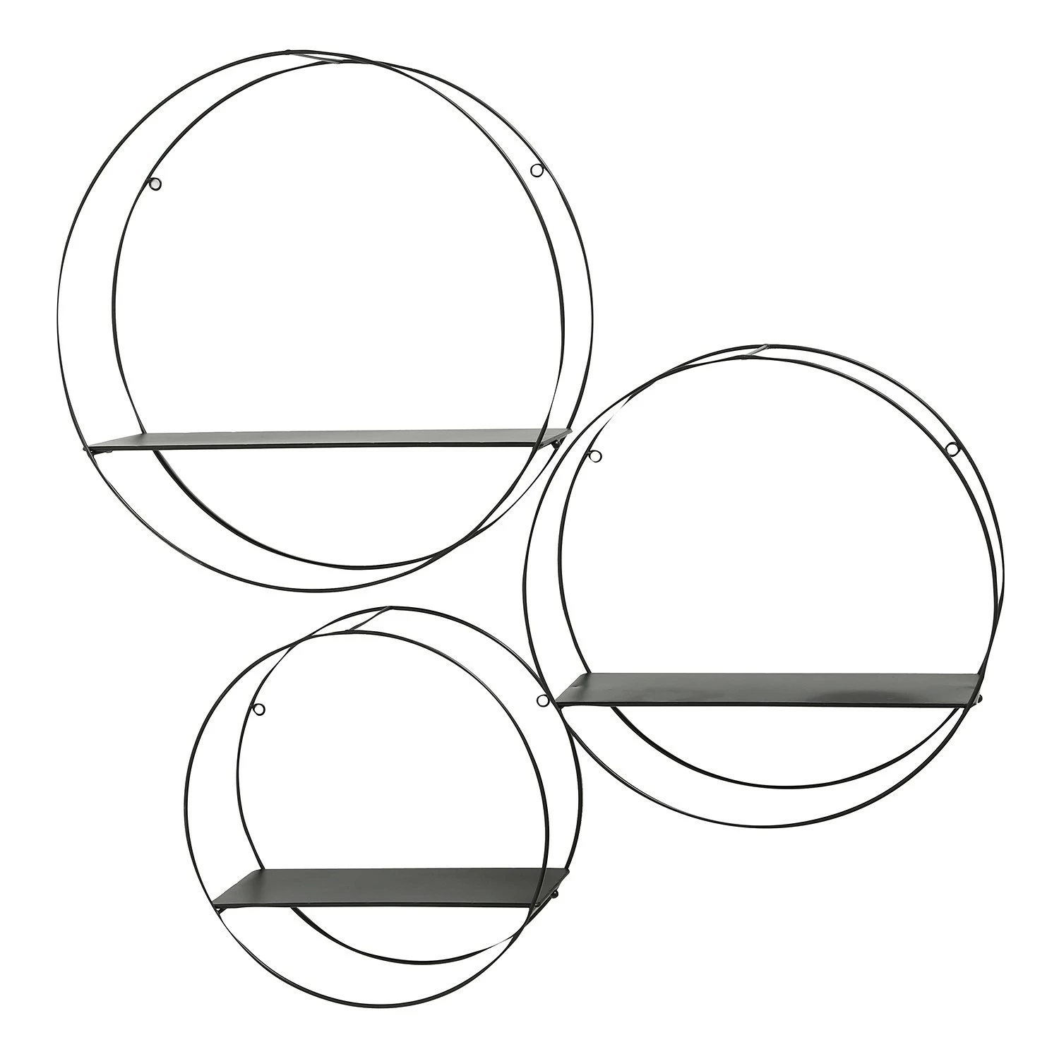 Boltze Étagère murale Franco II (lot de 3) - Métal - Noir 3 Boltze Étagère murale Franco II (lot de 3) - Métal - Noir