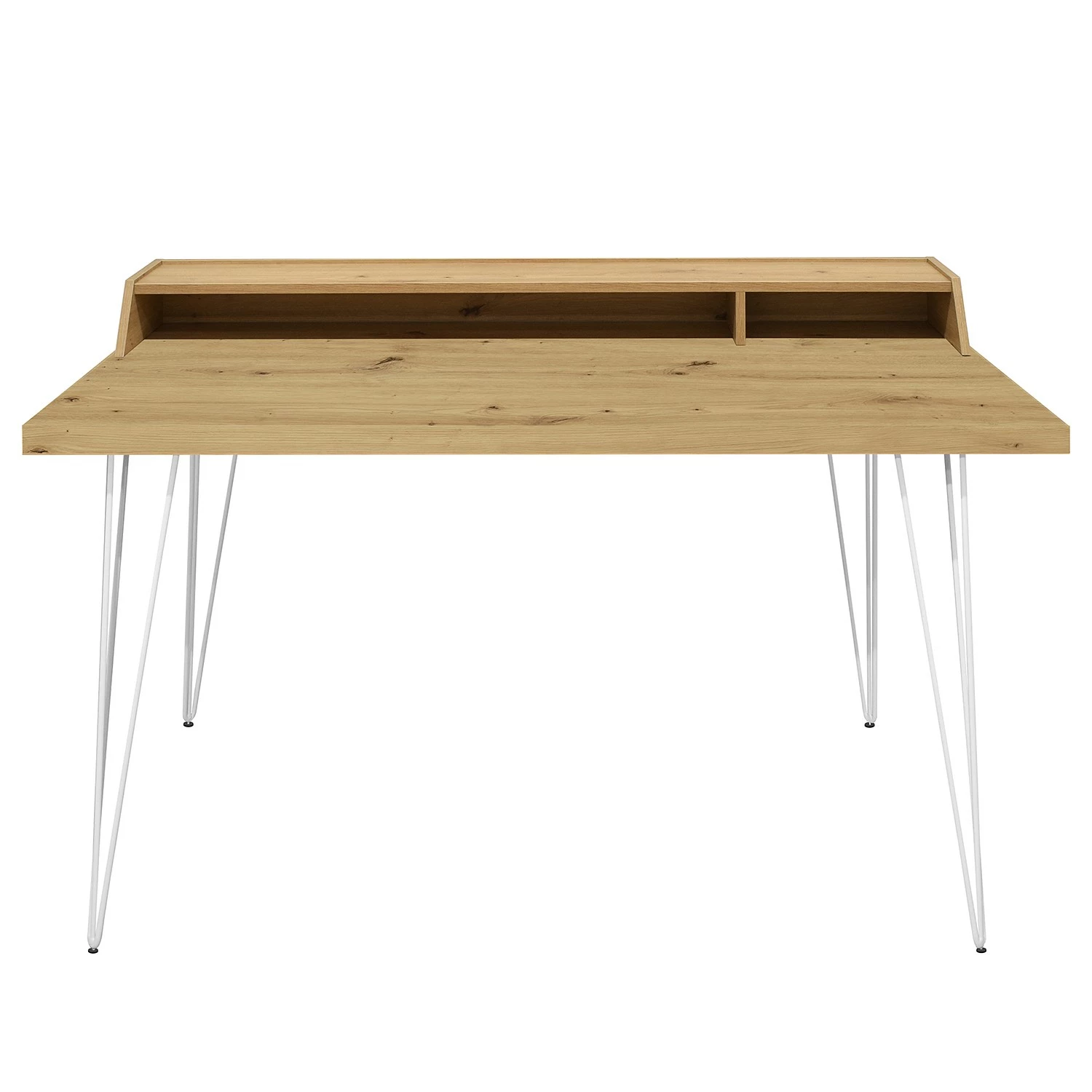 Furnitive Bureau Unieux III - Imitation chêne à nœuds - Blanc 4 Furnitive Bureau Unieux III - Imitation chêne à nœuds - Blanc – Image 2