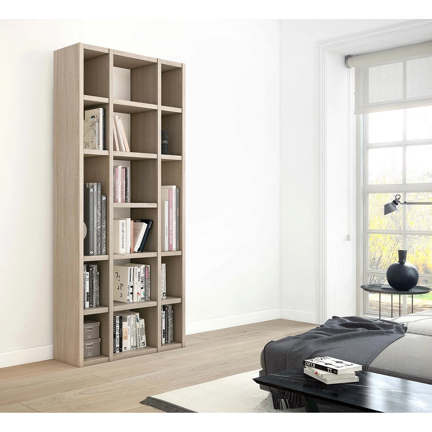 Loftscape Étagère Emporior XIV - Blanc crème - Imitation chêne de Sonoma - Largeur : 100 cm 4 Loftscape Étagère Emporior XIV - Blanc crème - Imitation chêne de Sonoma - Largeur : 100 cm – Image 2