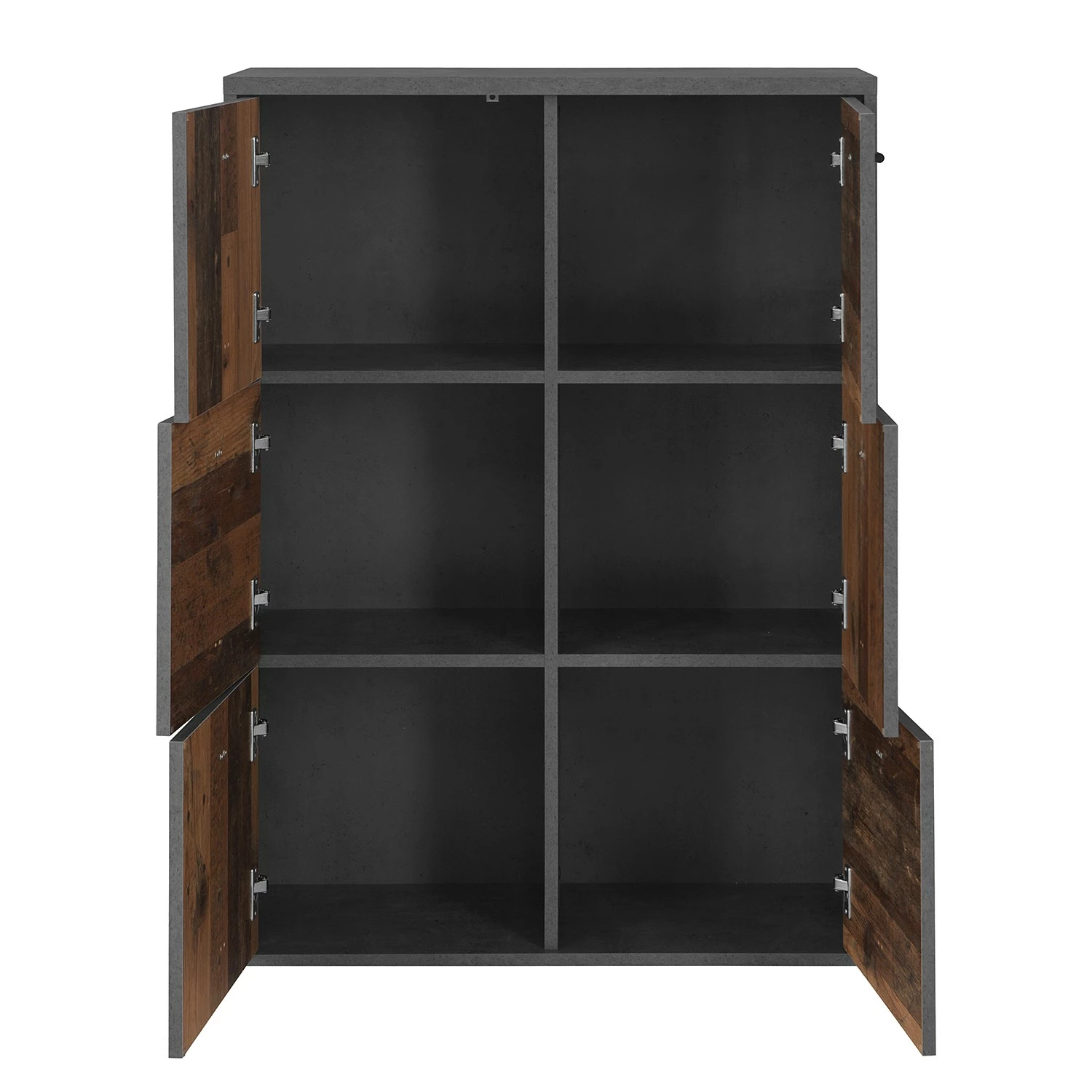 Loftscape Buffet Rison V - Gris foncé / Imitation bois ancien 5 Loftscape Buffet Rison V - Gris foncé / Imitation bois ancien – Image 3