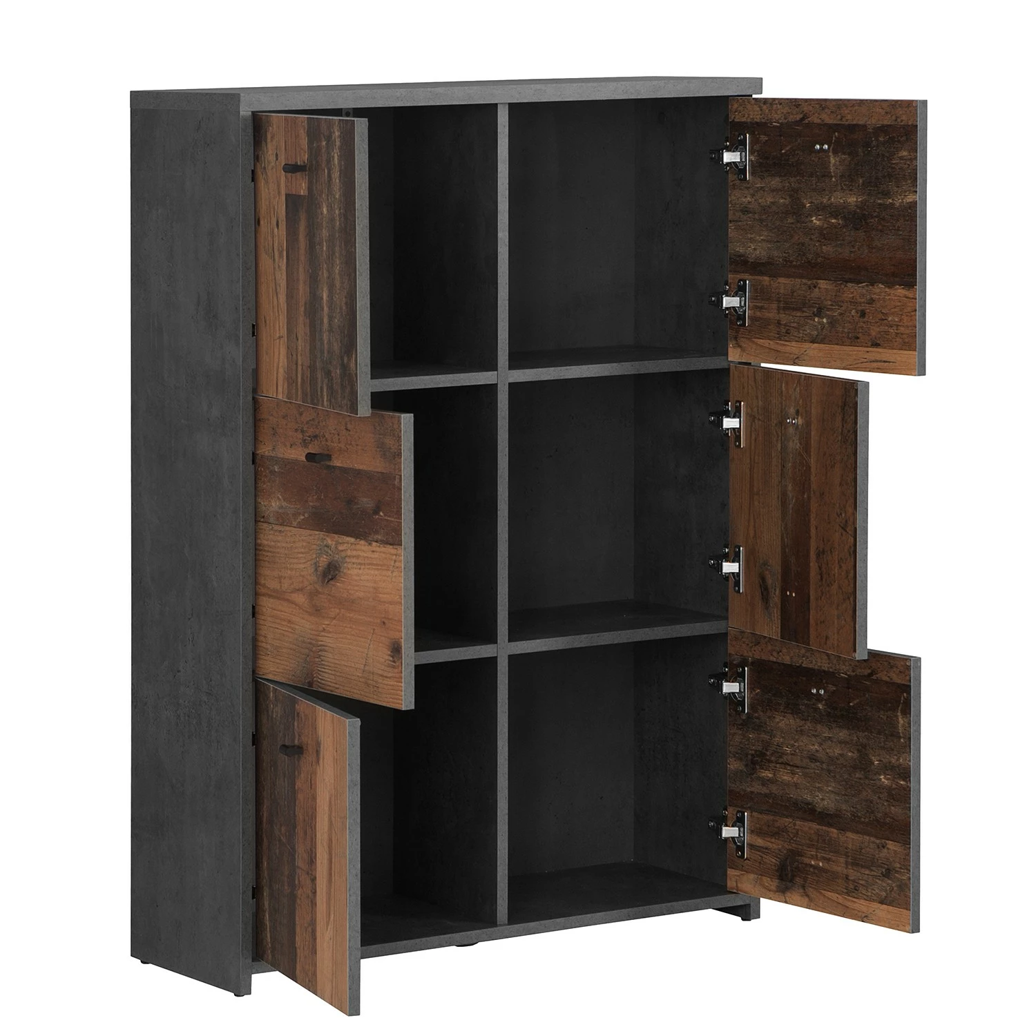 Loftscape Buffet Rison V - Gris foncé / Imitation bois ancien 6 Loftscape Buffet Rison V - Gris foncé / Imitation bois ancien – Image 4