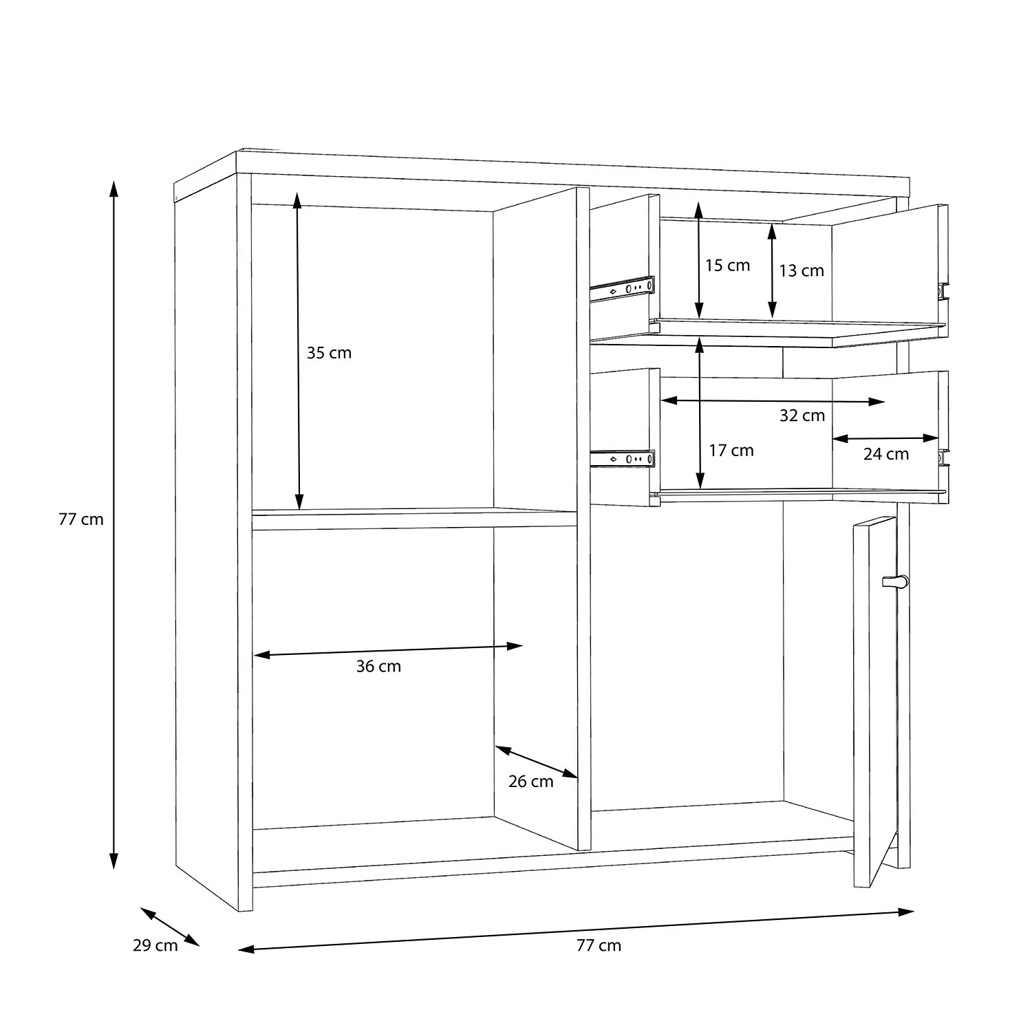 Loftscape Buffet Rison III - Imitation chêne Artisan / Blanc 11 Loftscape Buffet Rison III - Imitation chêne Artisan / Blanc – Image 9