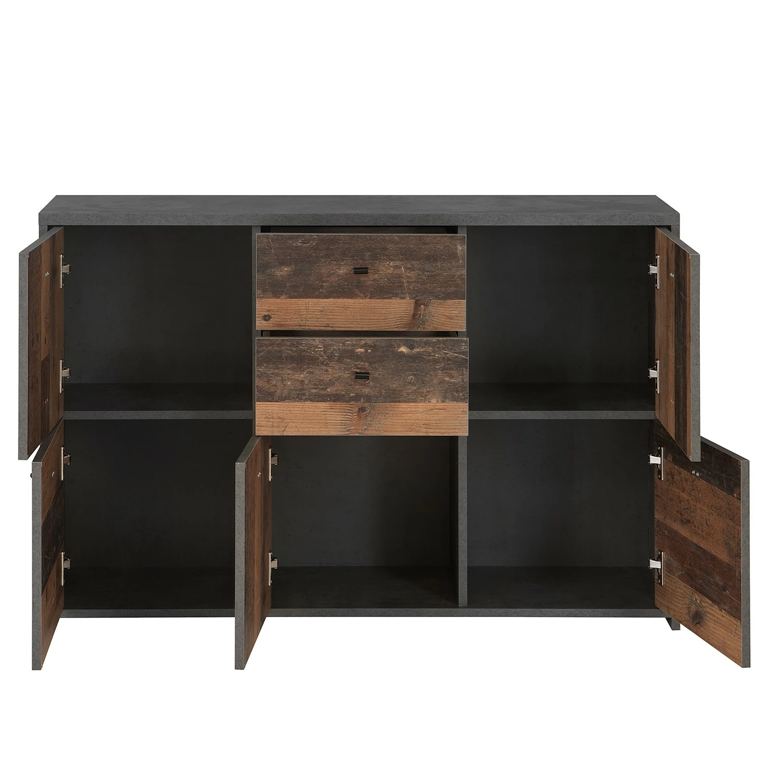 Loftscape Buffet Rison IV - Gris foncé / Imitation bois ancien 6 Loftscape Buffet Rison IV - Gris foncé / Imitation bois ancien – Image 4