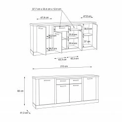 Ridgevalley Enfilade Moro II - Imitation chêne artisan / Gris -loftscape Boutique 1000272379 210819 07024800129 SKETCH DETAILS P000000001000272379 sketch