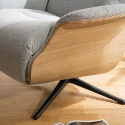 Studio Copenhagen Fauteuil relax Anderson III - Tissu Saia: Gris clair - Noir - Chêne -loftscape Boutique 1000272755 211006 073630000124 DETAILS P000000001000272755