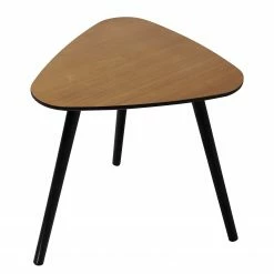 Red Living Bout de canapé Malcata II - Placage en bois véritable - Paulownia / Noir