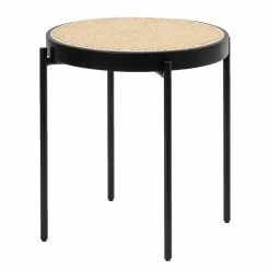 Studio Copenhagen Bout de canapé Cyra - Rotin / Métal - Rotin / Noir