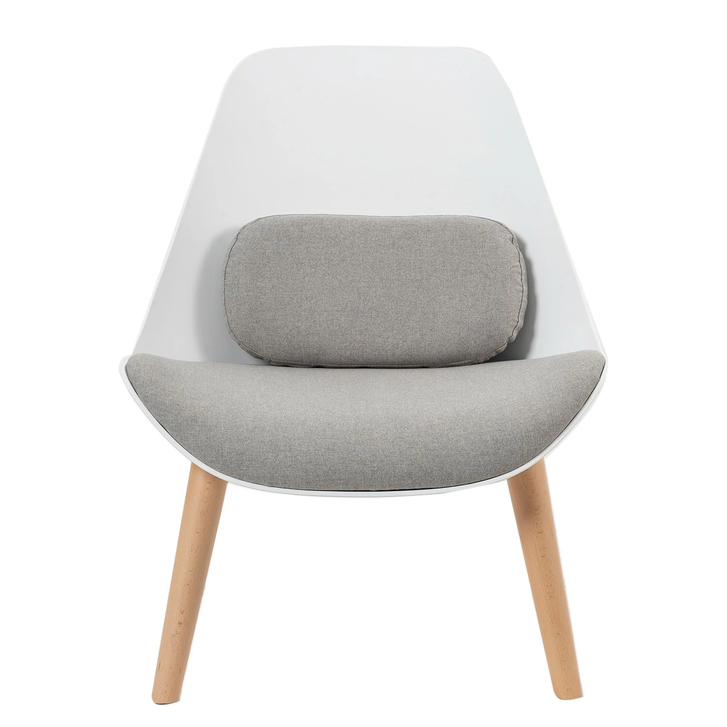Mørteens Fauteuil Evie I - Matière plastique et tissu / Hêtre massif - Blanc et gris / Hêtre 4 Mørteens Fauteuil Evie I - Matière plastique et tissu / Hêtre massif - Blanc et gris / Hêtre – Image 2
