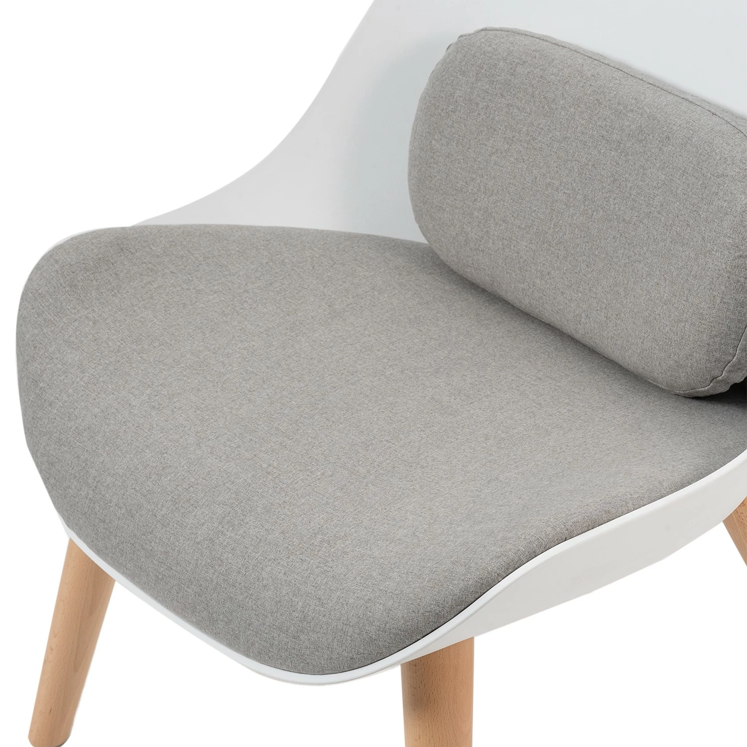 Mørteens Fauteuil Evie I - Matière plastique et tissu / Hêtre massif - Blanc et gris / Hêtre 8 Mørteens Fauteuil Evie I - Matière plastique et tissu / Hêtre massif - Blanc et gris / Hêtre – Image 6