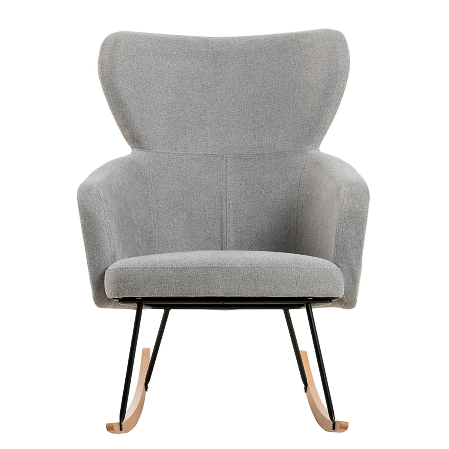 Mørteens Rocking chair Felin - Tissu / Métal / Hêtre massif - Gris / Noir / Hêtre 12 Mørteens Rocking chair Felin - Tissu / Métal / Hêtre massif - Gris / Noir / Hêtre – Image 10