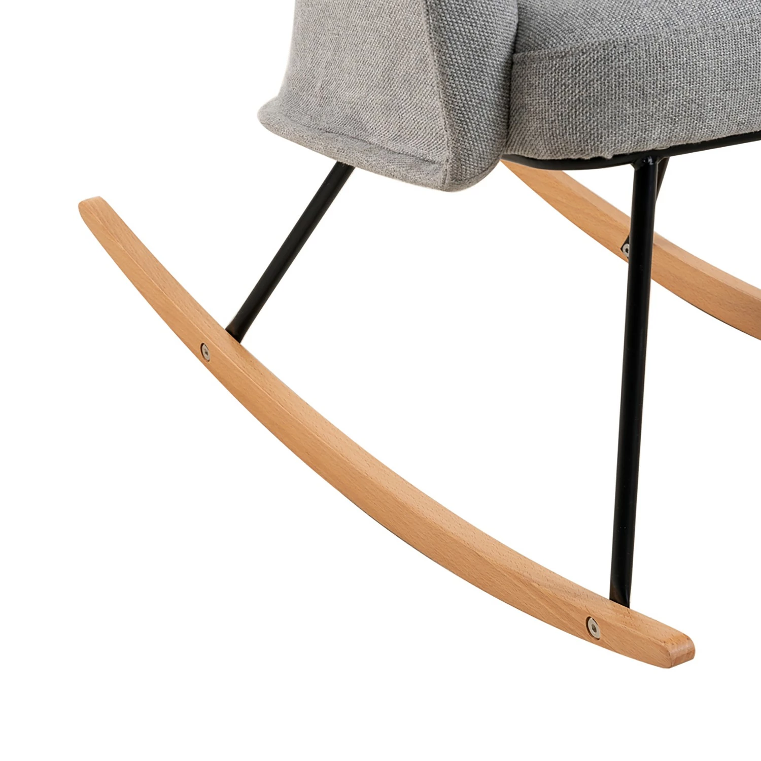 Mørteens Rocking chair Felin - Tissu / Métal / Hêtre massif - Gris / Noir / Hêtre 15 Mørteens Rocking chair Felin - Tissu / Métal / Hêtre massif - Gris / Noir / Hêtre – Image 13