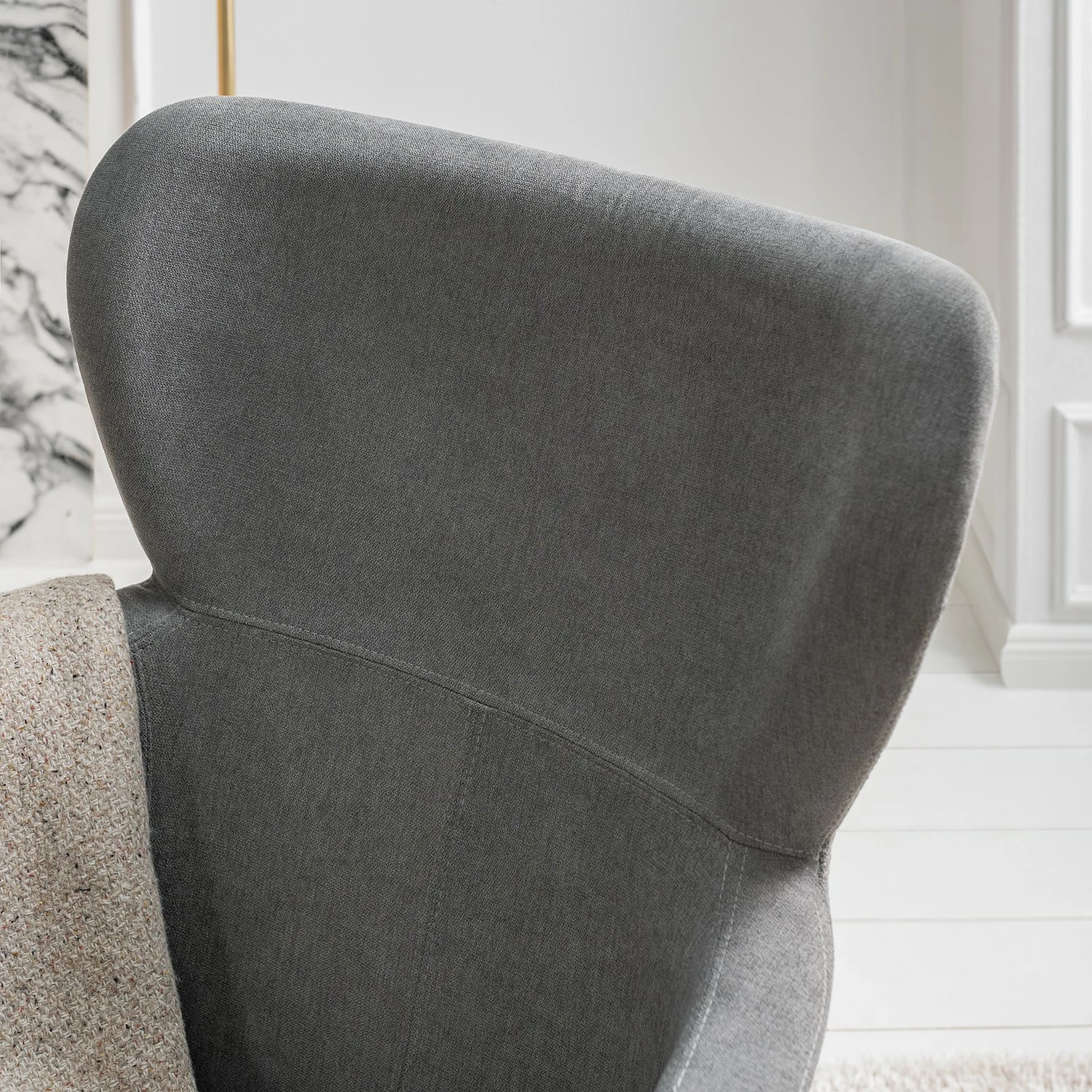 Mørteens Rocking chair Felin - Tissu / Métal / Hêtre massif - Gris / Noir / Hêtre 6 Mørteens Rocking chair Felin - Tissu / Métal / Hêtre massif - Gris / Noir / Hêtre – Image 4