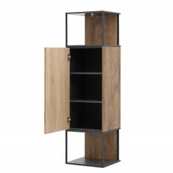 Red Living Vitrine murale Meevoo - Imitation chêne rustique / Graphite -loftscape Boutique 1000273885 210614 14470000012 DETAILS P000000001000273885