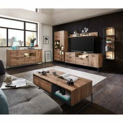 Red Living Meuble TV Meevoo II - Imitation chêne rustique / Graphite -loftscape Boutique 1000273892 210614 14470300057 MOOD DETAILS P000000001000273892 mood