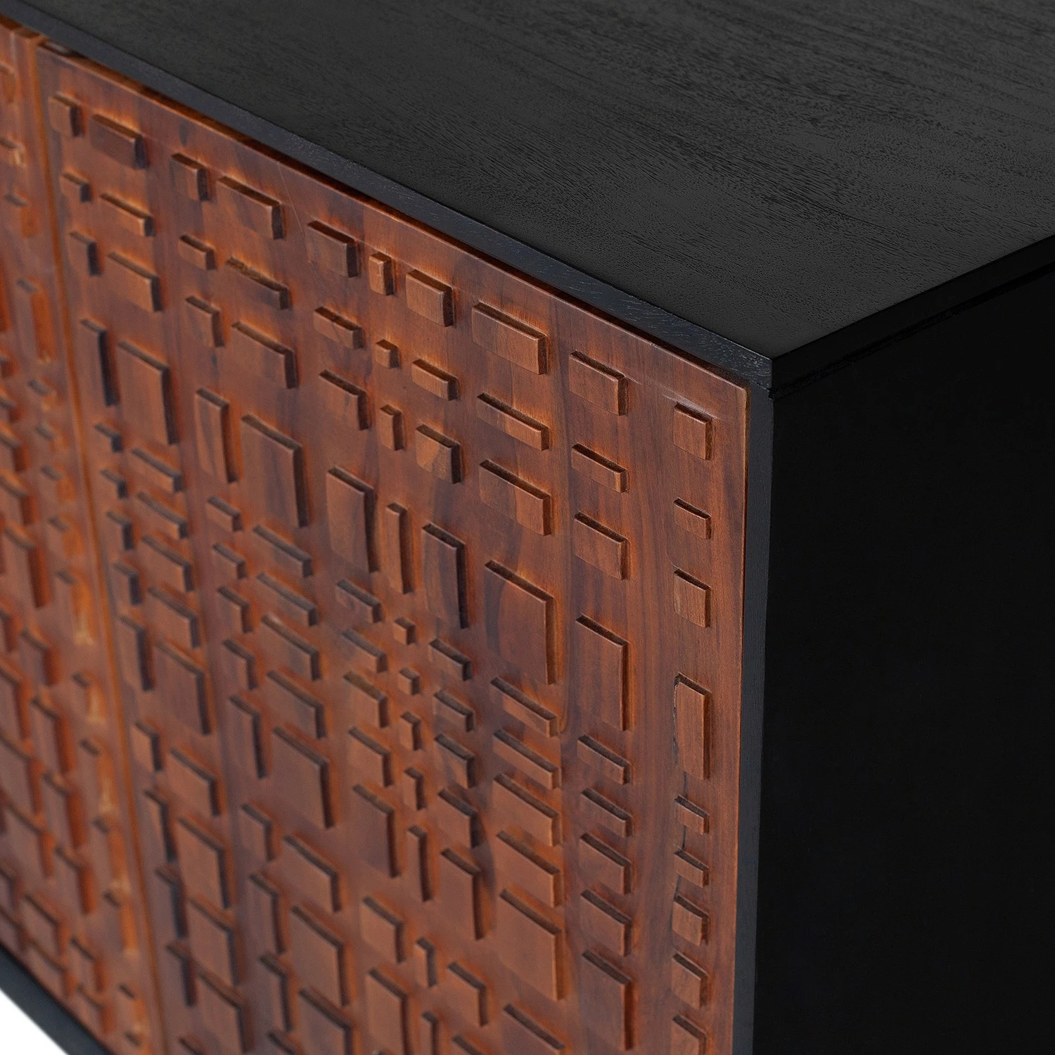 Red Living Buffet Dynk - Sheesham massif - Sheesham / Noir 7 Red Living Buffet Dynk - Sheesham massif - Sheesham / Noir – Image 5