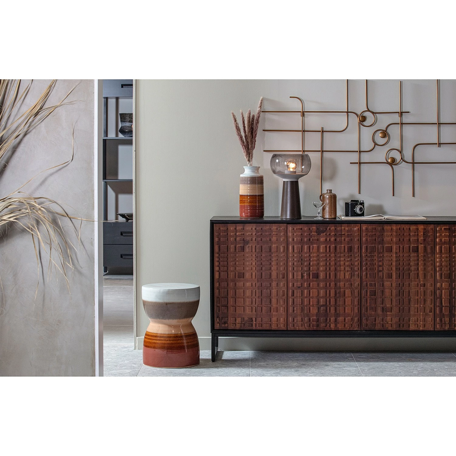 Red Living Buffet Dynk - Sheesham massif - Sheesham / Noir 8 Red Living Buffet Dynk - Sheesham massif - Sheesham / Noir – Image 6