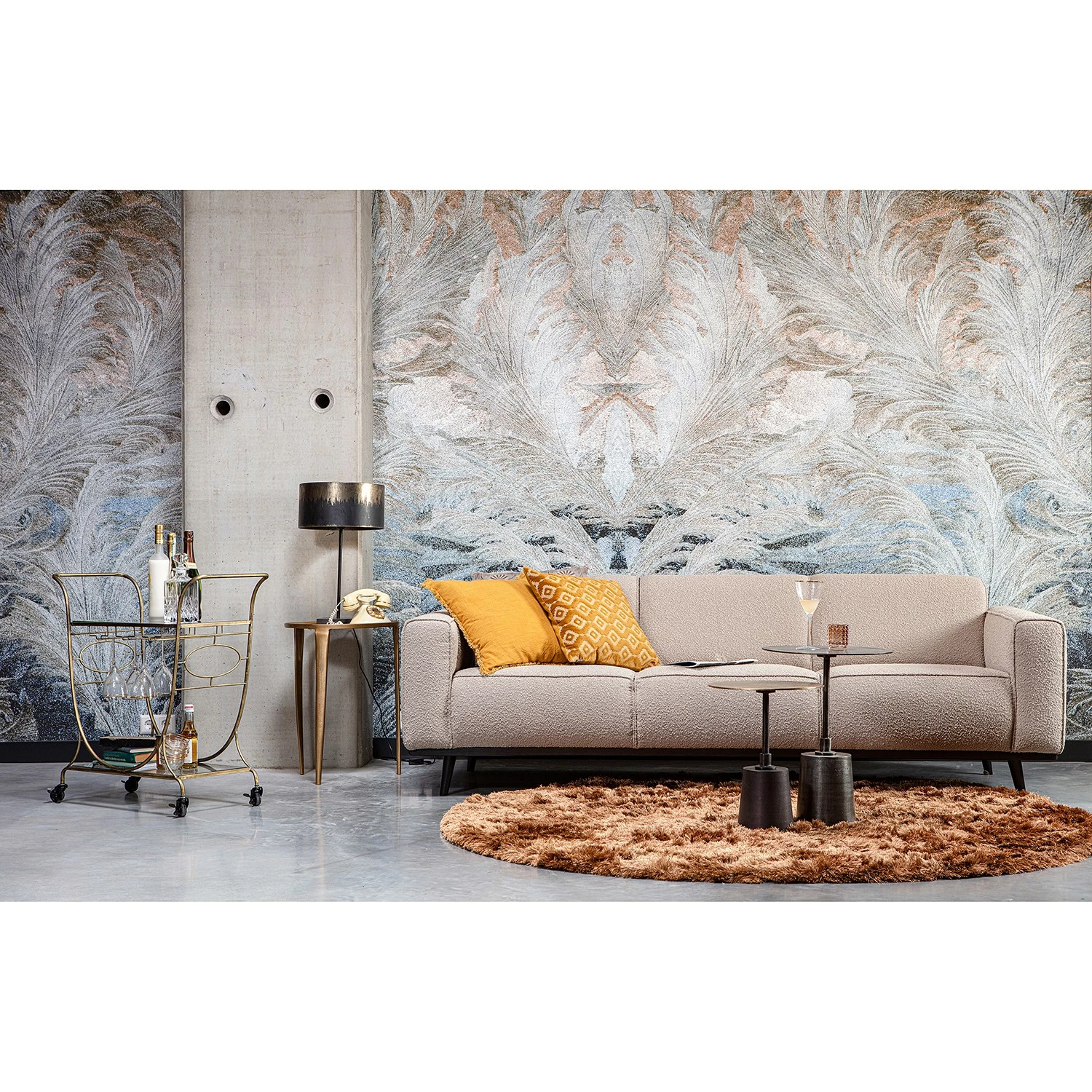 Red Living Bouts de canapé Hoj (lot de 2) - Métal - Doré vieilli / Noir antique 4 Red Living Bouts de canapé Hoj (lot de 2) - Métal - Doré vieilli / Noir antique – Image 2