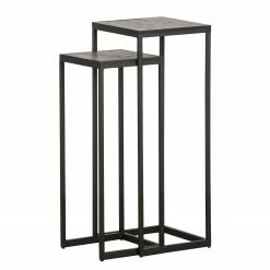 Red Living Bouts de canapé Filley I (lot de 2) - Teck recyclé/ Métal - Teck / Noir