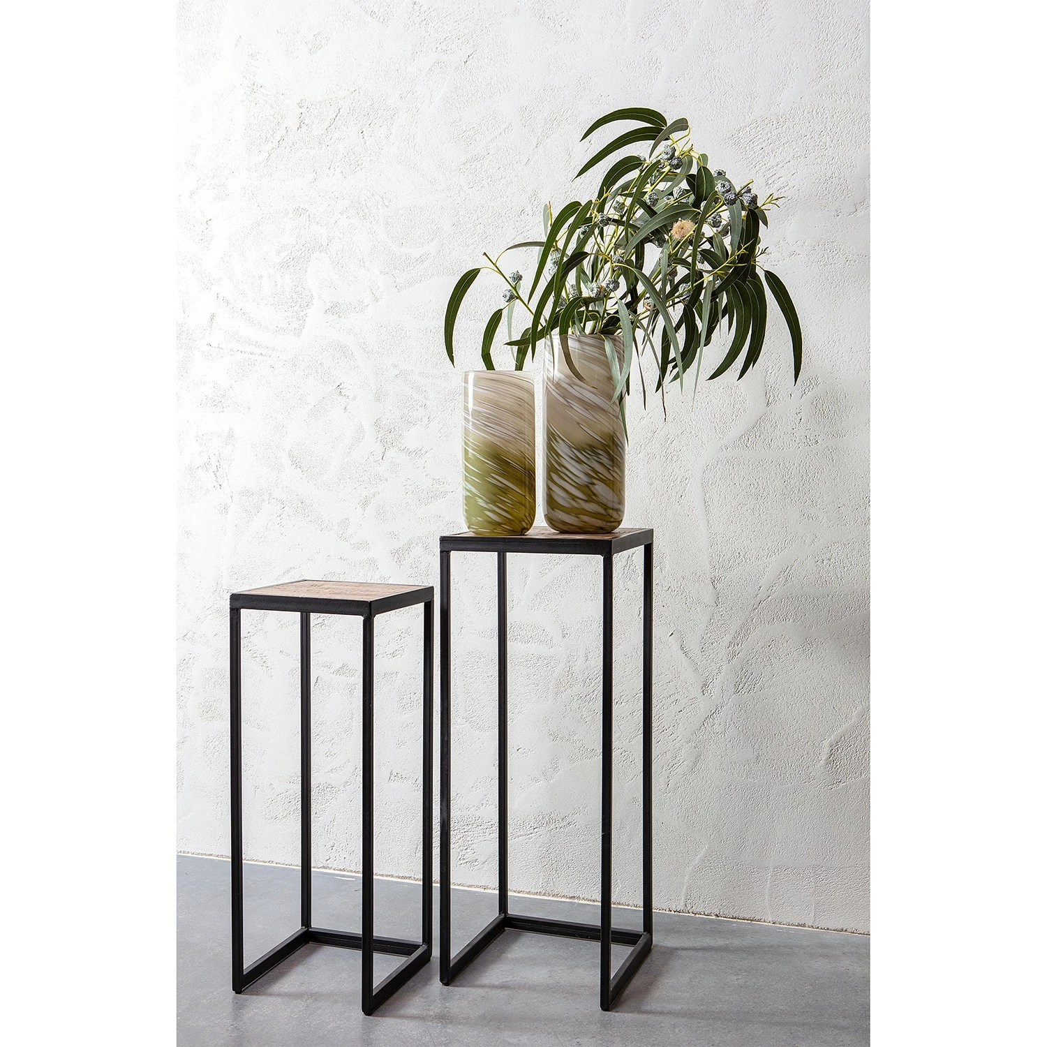 Red Living Bouts de canapé Filley I (lot de 2) - Teck recyclé/ Métal - Teck / Noir 4 Red Living Bouts de canapé Filley I (lot de 2) - Teck recyclé/ Métal - Teck / Noir – Image 2