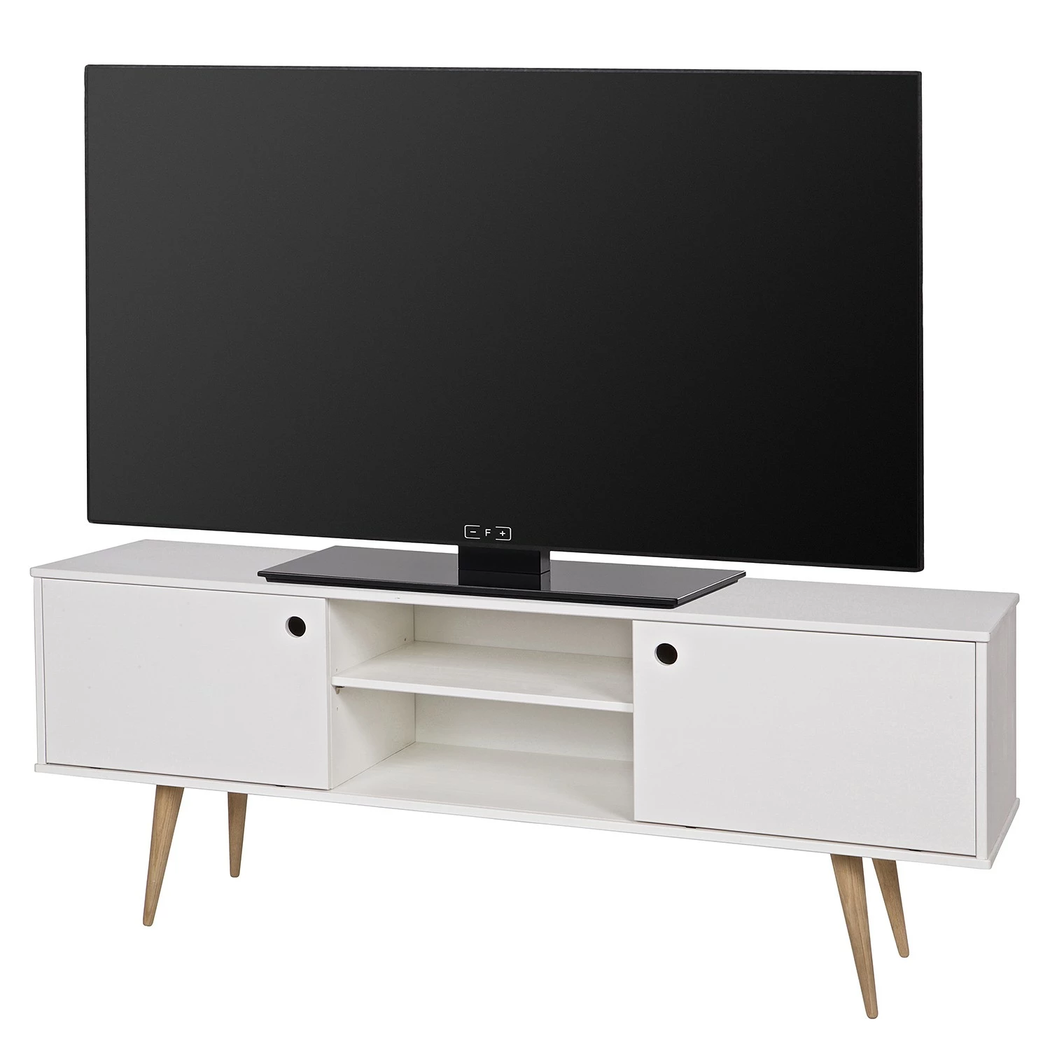 Norrwood Meuble TV Lanai - Pin massif - Blanc / Pin 3 Norrwood Meuble TV Lanai - Pin massif - Blanc / Pin