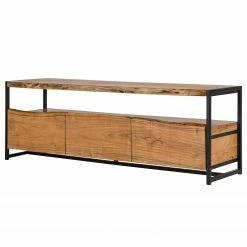 Ars manufacti Meuble TV Kaawo - Acacia massif / Métal - Acacia / Noir