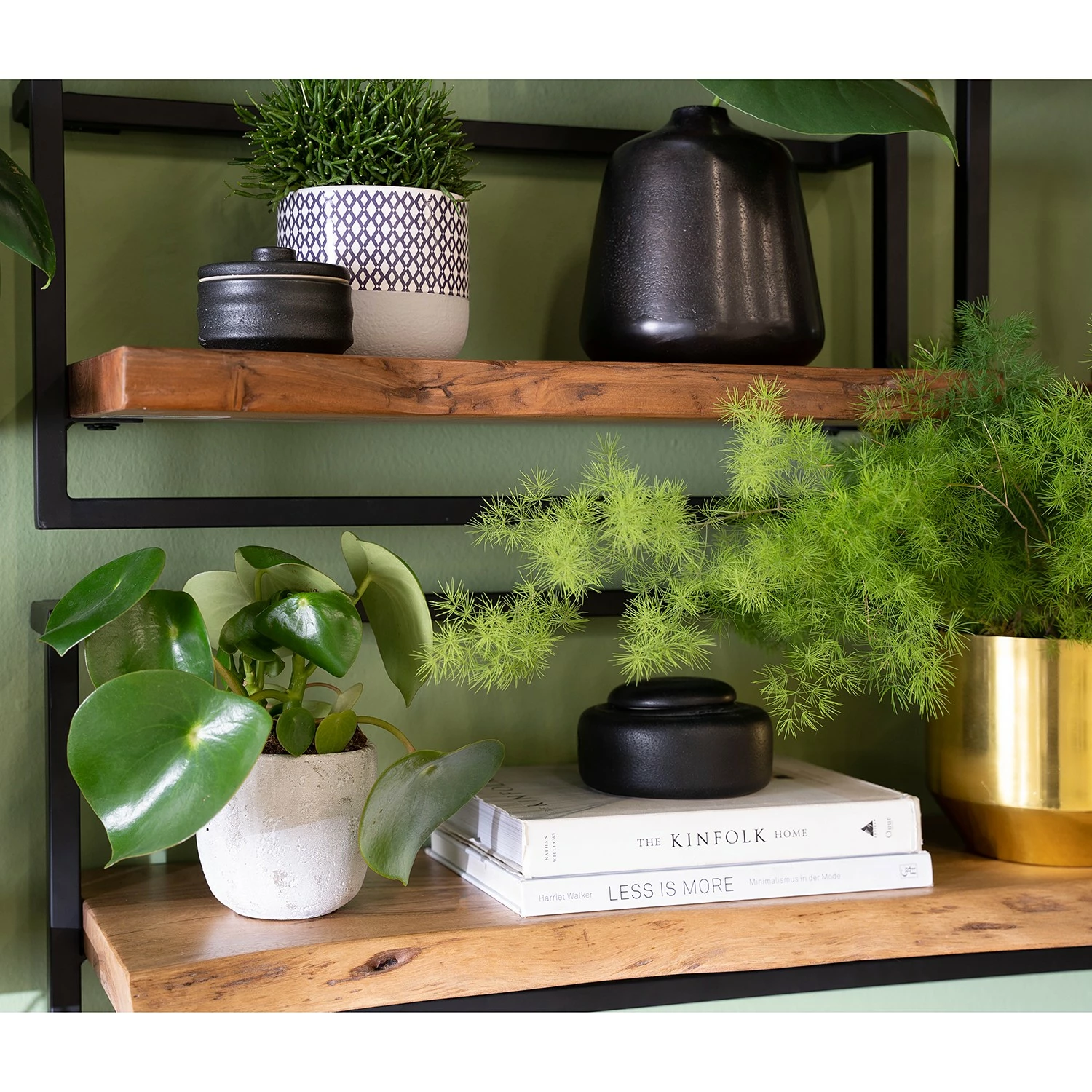 Ars manufacti Étagère murale Kaawo I - Acacia massif / Métal - Acacia / Noir - Largeur : 100 cm 5 Ars manufacti Étagère murale Kaawo I - Acacia massif / Métal - Acacia / Noir - Largeur : 100 cm – Image 3