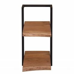 Ars manufacti Étagère murale Kaawo II - Acacia massif / Métal - Acacia / Noir - Hauteur : 65 cm -loftscape Boutique 1000276820 220413 030 DETAILS P000000001000276820