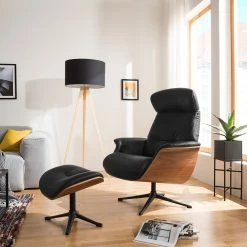Studio Copenhagen Fauteuil relax Anderson I - Cuir véritable Neka : Noir - Noir - Noyer 19 Studio Copenhagen Fauteuil relax Anderson I - Cuir véritable Neka : Noir - Noir - Noyer -loftscape Boutique 1000276939 211007 104200000024 MOOD DETAILS P000000001000276939 mood