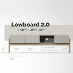 Studio Copenhagen Meuble TV Cooby II - Blanc / Chêne 43 Studio Copenhagen Meuble TV Cooby II - Blanc / Chêne -loftscape Boutique 1000276947 211111 1449030000503 SKETCH DETAILS P000000001000276947 sketch