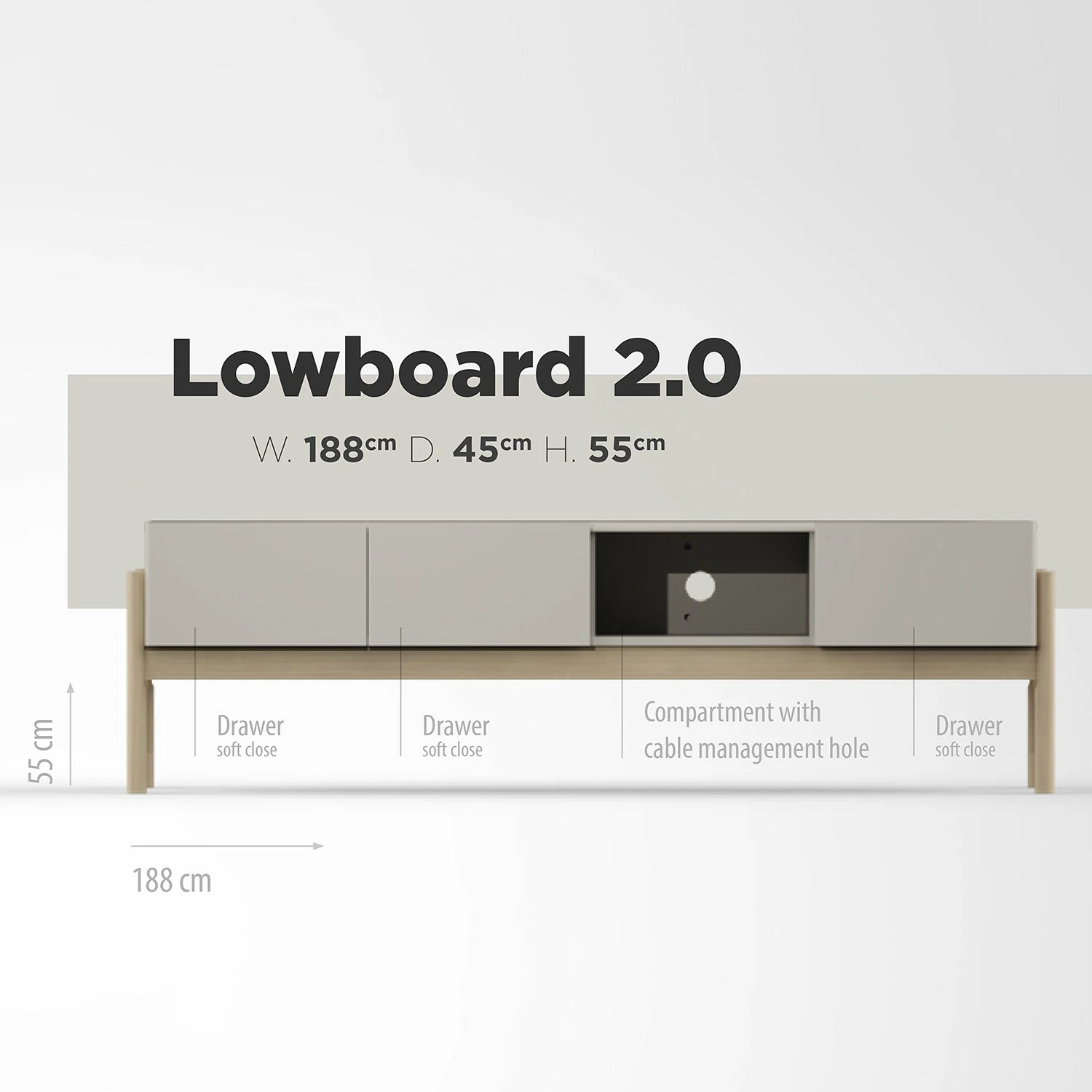 Studio Copenhagen Meuble TV Cooby II - Blanc / Chêne 23 Studio Copenhagen Meuble TV Cooby II - Blanc / Chêne – Image 21